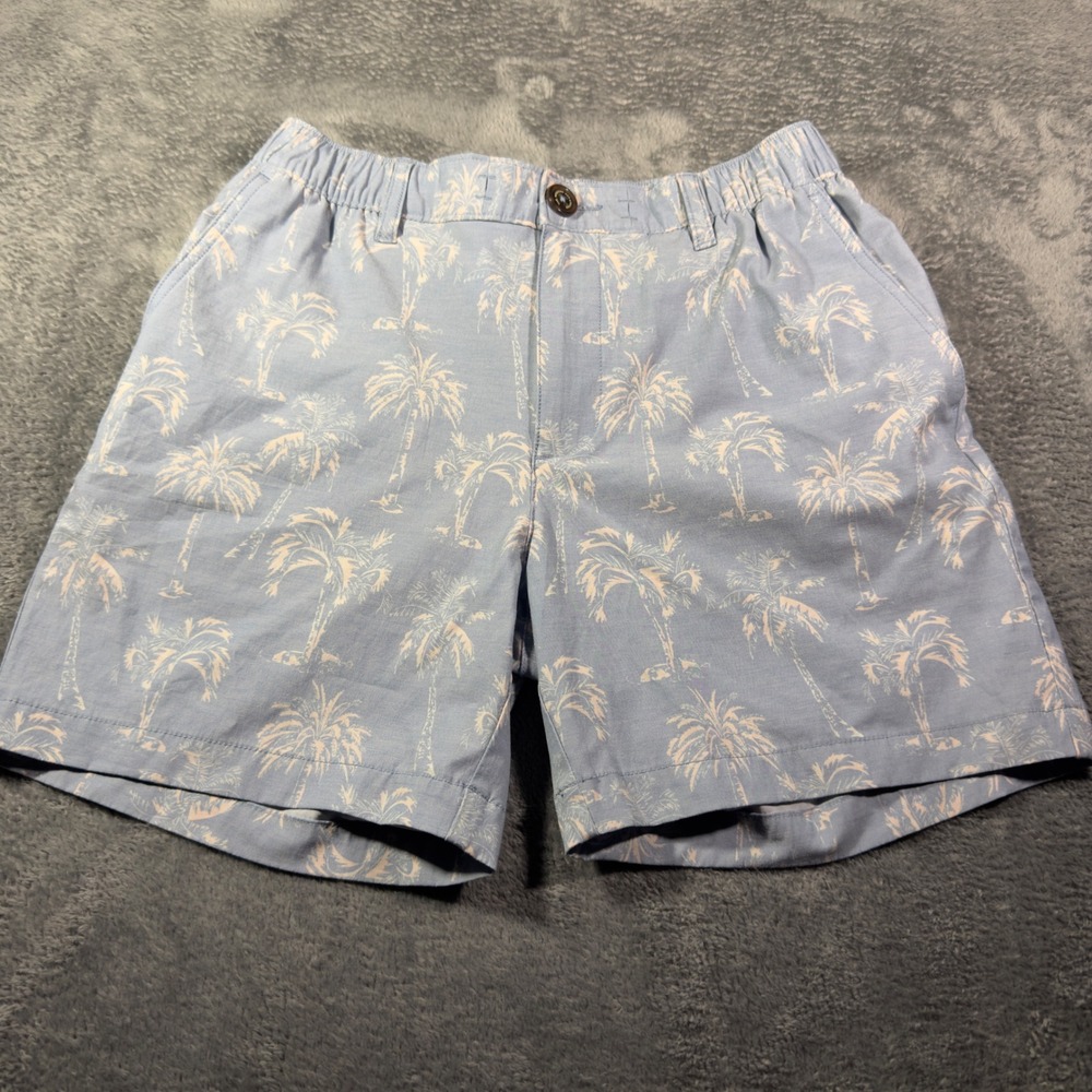 Chubbies Everyday Shorts Mens Small Light Blue Palm Tree Print 6 Inch Inseam